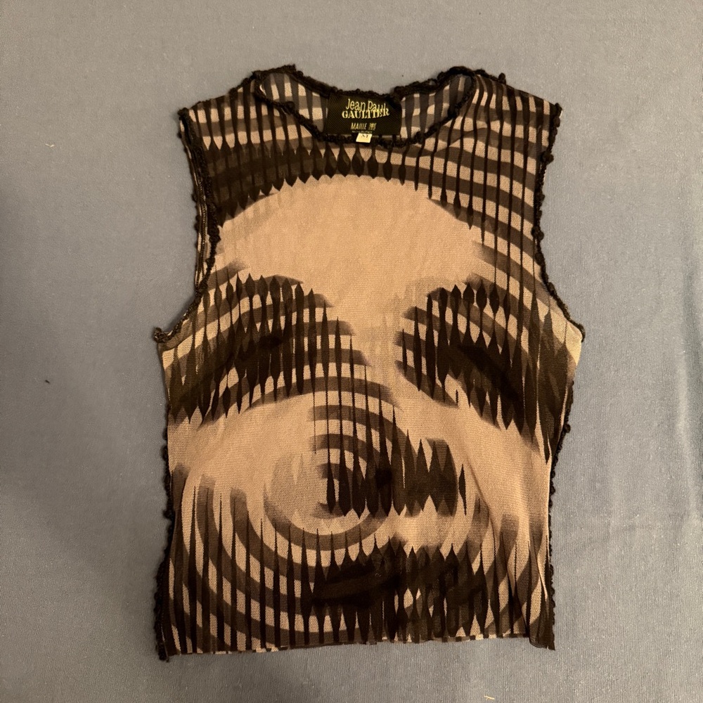 Jean Paul Gaultier F/W 2001 Marlene Dietrich Op-Art Mesh Top